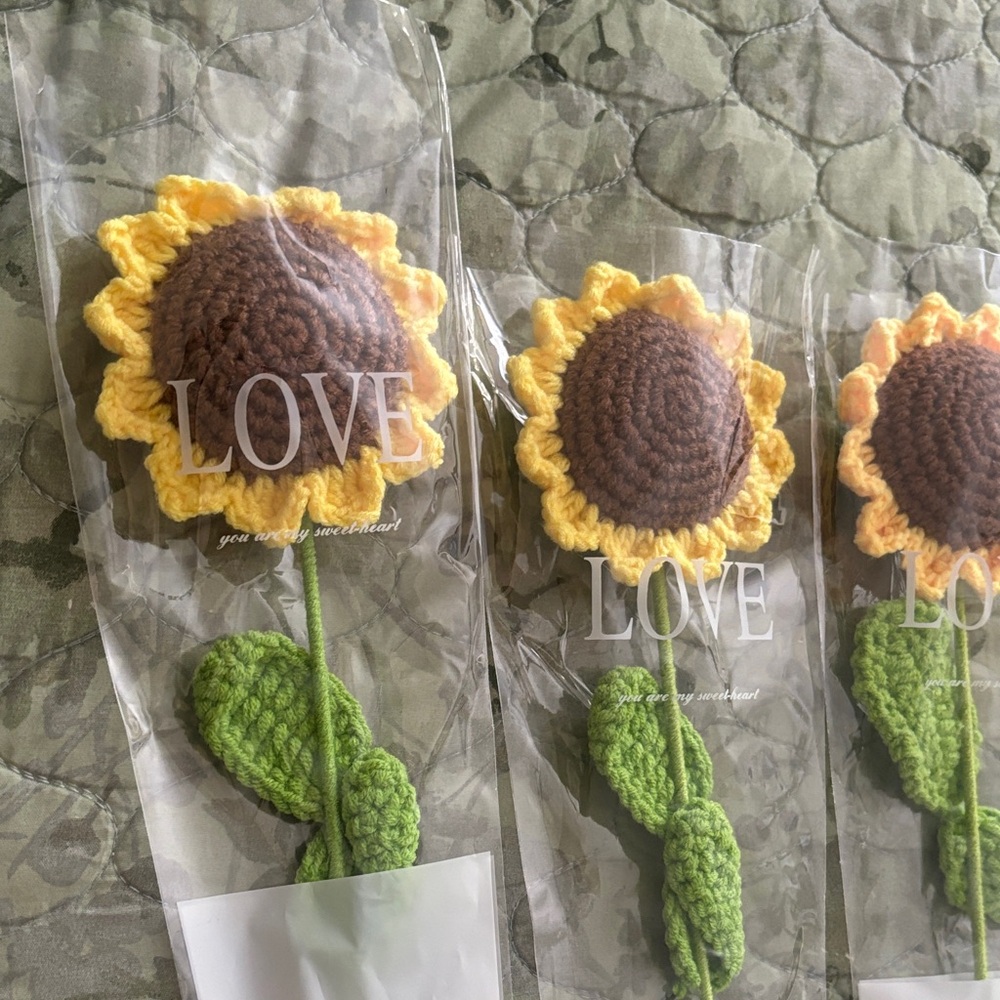 Handmade Crochet Sunflower Decor
